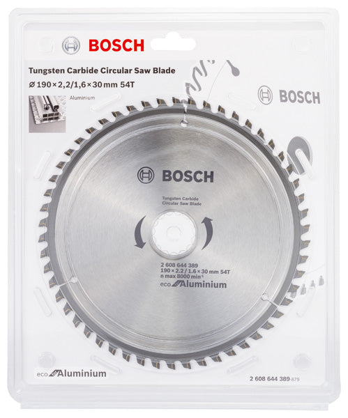 Bosch Circular Saw Blade Eco for Aluminium 190 x 30 x 2,2/1,6 mm, 54