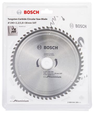 Bosch Circular Saw Blade Eco for Aluminium 190 x 30 x 2,2/1,6 mm, 54 - 0