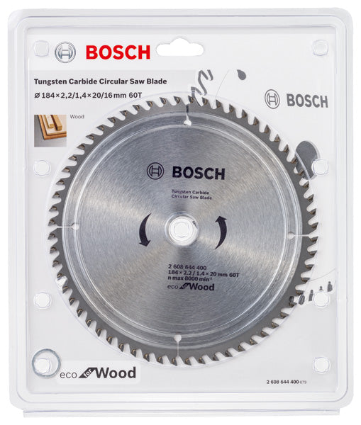 Bosch Circular Saw Blade Eco for wood 184 x 20 x 2,2/1,4 mm, 60