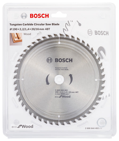 Bosch Circular Saw Blade Eco for wood 190 x 20 x 2,2/1,4 mm, 48