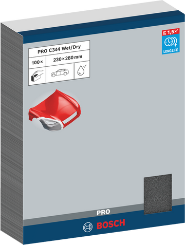 PRO C344 wet and dry Hand Sanding Sheet, 230 x 280 mm, G120, 100 pcs - 0