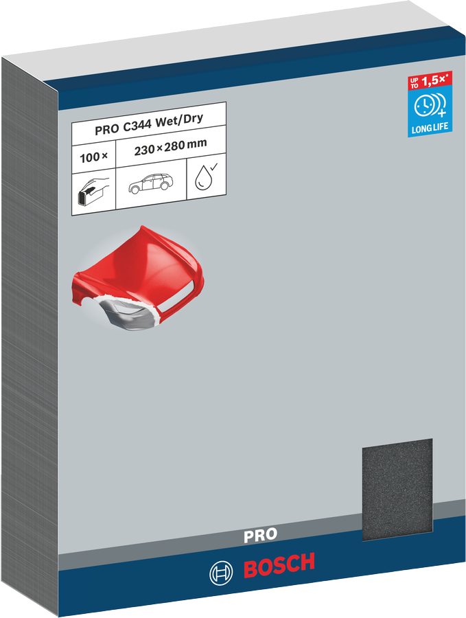 PRO C344 wet and dry Hand Sanding Sheet, 230 x 280 mm, G180, 100 pcs - 0