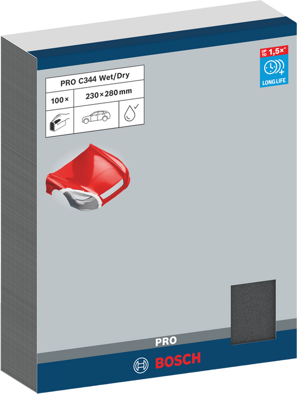 PRO C344 wet and dry Hand Sanding Sheet, 230 x 280 mm, G220, 100 pcs