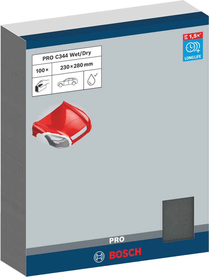 PRO C344 wet and dry Hand Sanding Sheet, 230 x 280 mm, G500, 100 pcs - 0