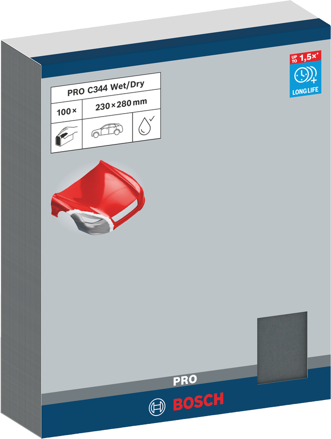 PRO C344 wet and dry Hand Sanding Sheet, 230 x 280 mm, G600, 100 pcs - 0
