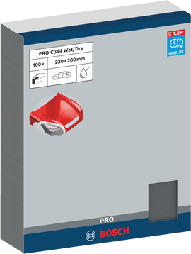 PRO C344 wet and dry Hand Sanding Sheet, 230 x 280 mm, G600, 100 pcs - 0