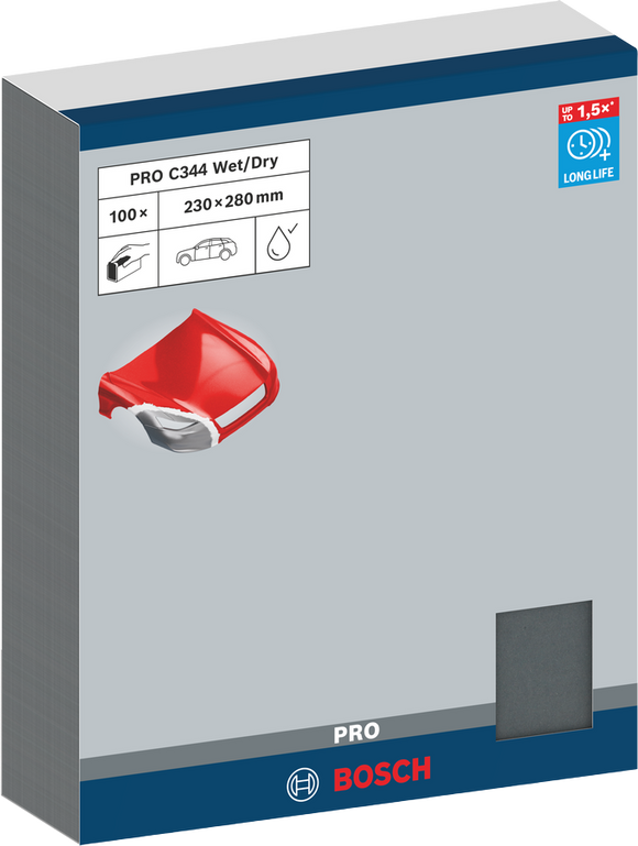 PRO C344 wet and dry Hand Sanding Sheet, 230 x 280 mm, G600, 100 pcs