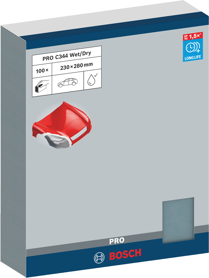 PRO C344 wet and dry Hand Sanding Sheet, 230 x 280 mm, G1200, 100 pcs - 0
