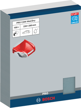 PRO C344 wet and dry Hand Sanding Sheet, 230 x 280 mm, G2500, 100 pcs - 0