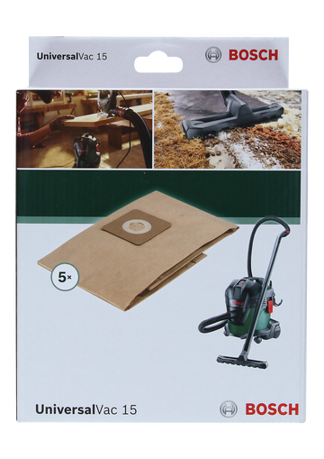 Bosch Disposable Paper Filter bag for UniversalVac 15, 5 pc - 0