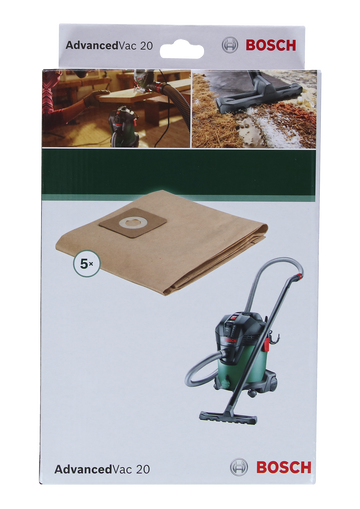 Bosch Disposable Paper Filter bag for UniversalVac 20, 5 pc - 0