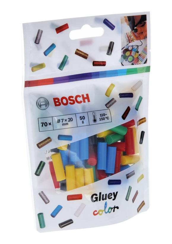 Bosch Gluey Sticks, Colour Mix 5 x 14 Sticks (5 different colours)