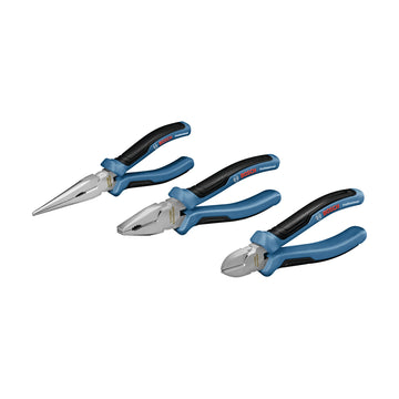 Bosch 3pc Plier Set: Combination Plier, Long Nose Plier,Diagonal Cutter - image 01