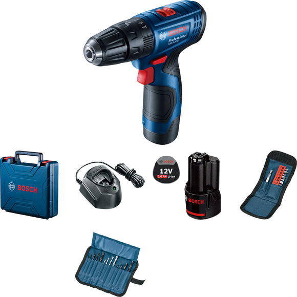 Bosch Cordless Impact Drill GSB 120-LI + 23 pc acc