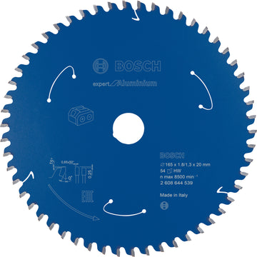 Expert for Aluminium Circular Saw Blade for Cordless Saws 165x1.8/1.3x20 T54