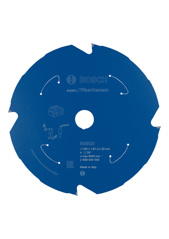 Expert for Fibre Cement Circular Saw Blade for Cordless Saws 165x1.8/1.2x20 T4