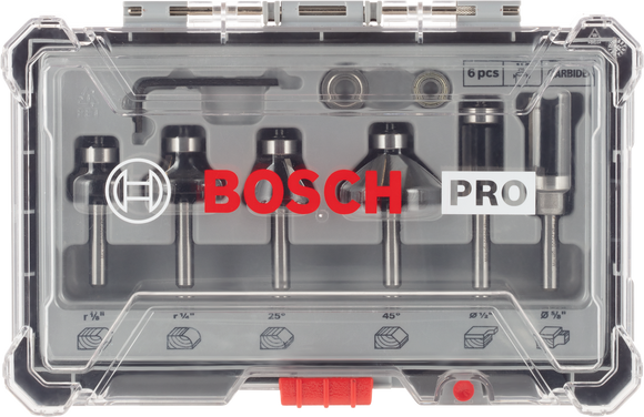 PRO Router Bit Trim and Edging Set, Shank 1/4?, 6 pcs