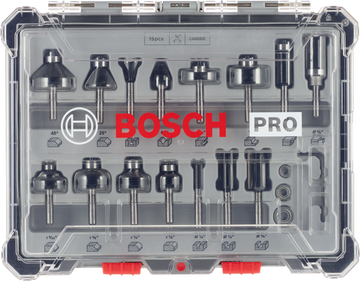 PRO Router Bit Mixed Set, Shank 1/4?, 15 pcs - 0