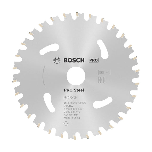 Bosch PRO Steel cordless Circular Saw Blade, 136 x 1.6 x 20 mm 30T - image 01