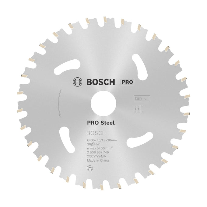 Bosch PRO Steel cordless Circular Saw Blade, 136 x 1.6 x 20 mm 30T - image 01