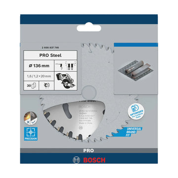 Bosch PRO Steel cordless Circular Saw Blade, 136 x 1.6 x 20 mm 30T - image 02