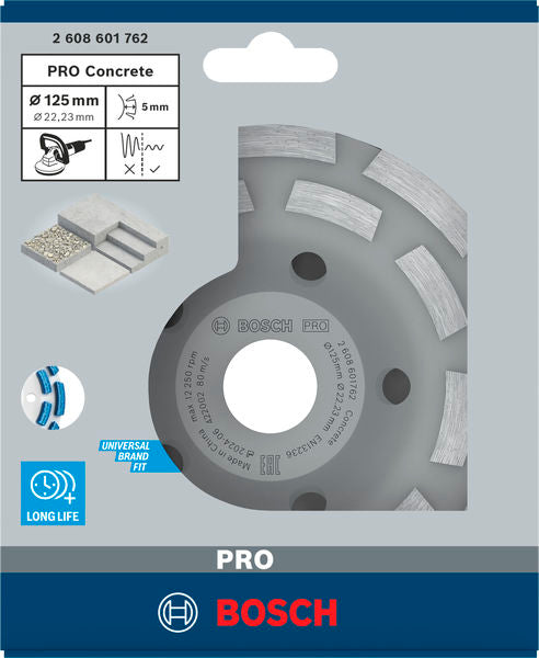 Bosch PRO Concrete Grinding Head, 50 x 125 mm, 22.23 mm