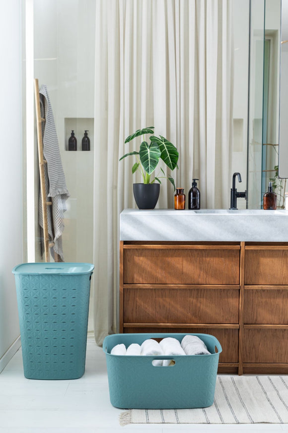 Curver Softex Hamper 56L Teal Blue in Bathroom