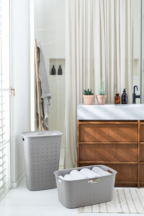 Curver Softex Laundry Basket 45L Taupe in Bathroom