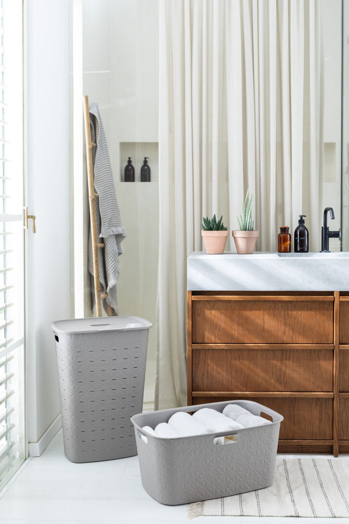 Curver Softex Laundry Basket 45L Taupe in Bathroom