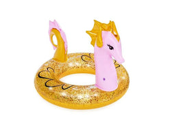 image of Bestway Glitter Seahorse Swim Ring Pool Float 1.15 x 1.04m