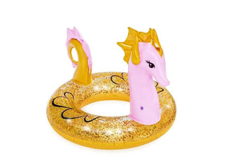 image of Bestway Glitter Seahorse Swim Ring Pool Float 1.15 x 1.04m