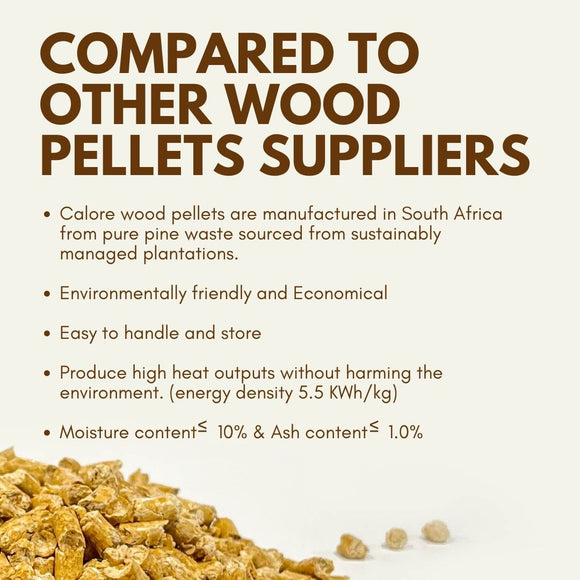 Image of a CALORE A1 Premium Grade Wood Pellets For Pellet Fireplaces 15kg 2