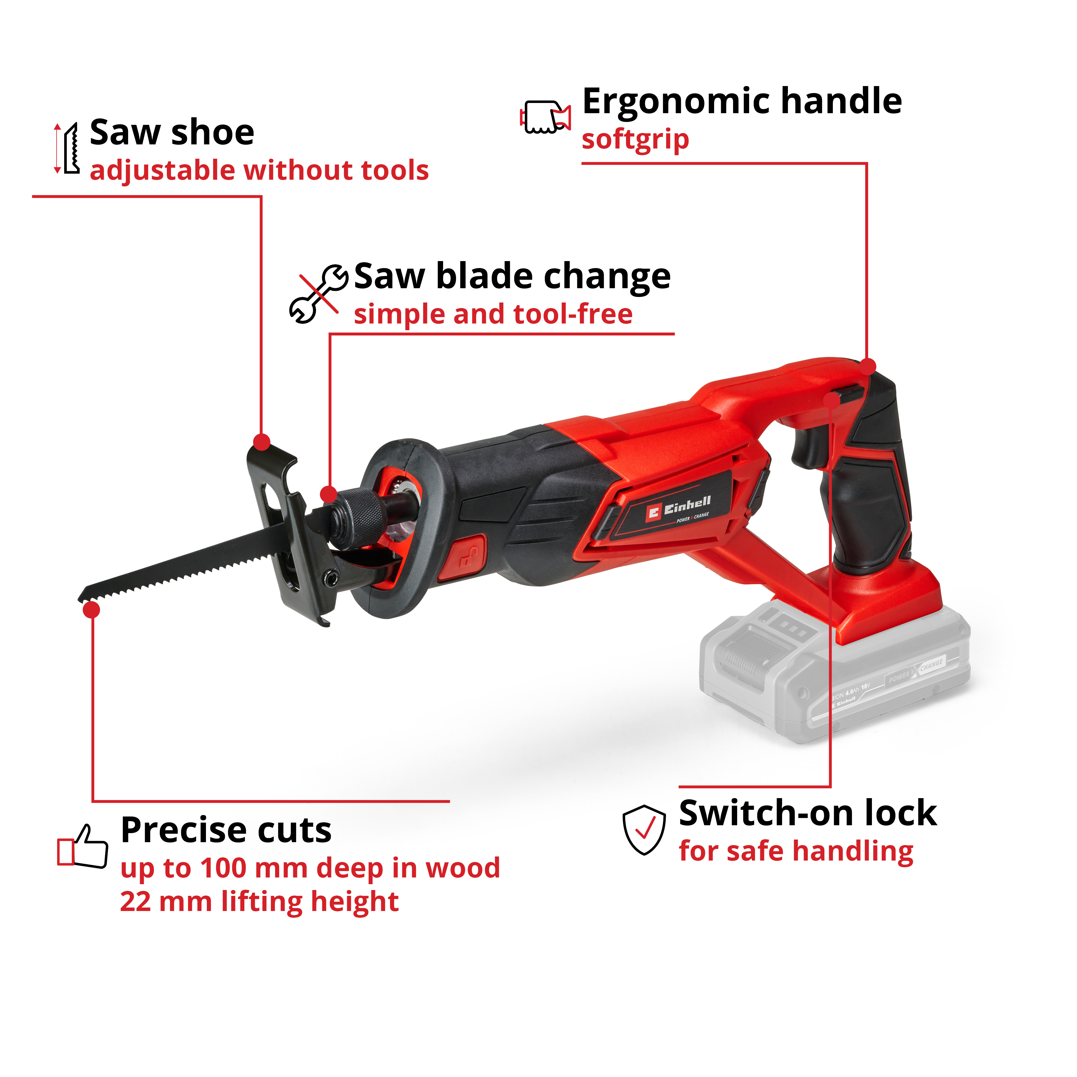 Einhell Cordless All Purpose Saw TE-AP 18/22 Li-Solo