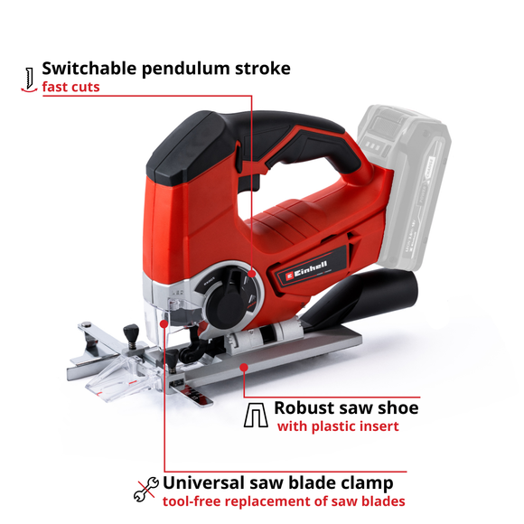 Einhell Cordless Jig Saw TE-JS 18/80 Li-Solo