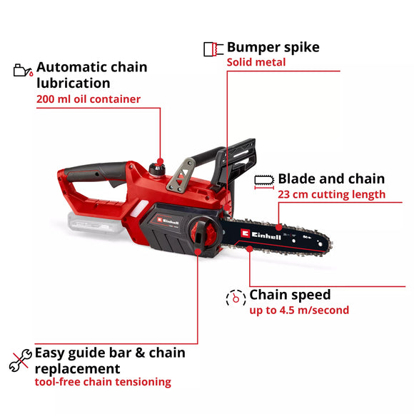 Einhell Cordless Chain Saw GE-LC 18/25 Li-Solo
