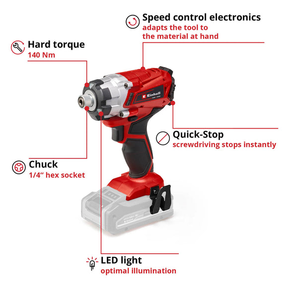 Einhell Cordless Impact Driver TE-CI 18/1 Li-Solo, Cordless Impact Driver - image 04