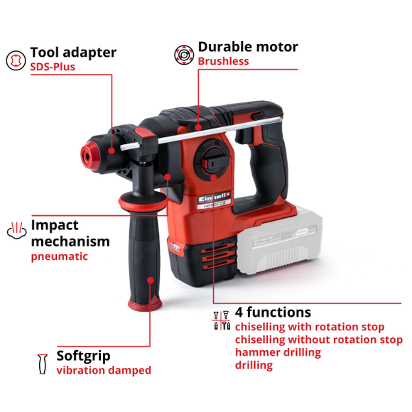 Einhell Cordless Rotary Hammer Herocco 18/20 + 4Ah Starter Kit