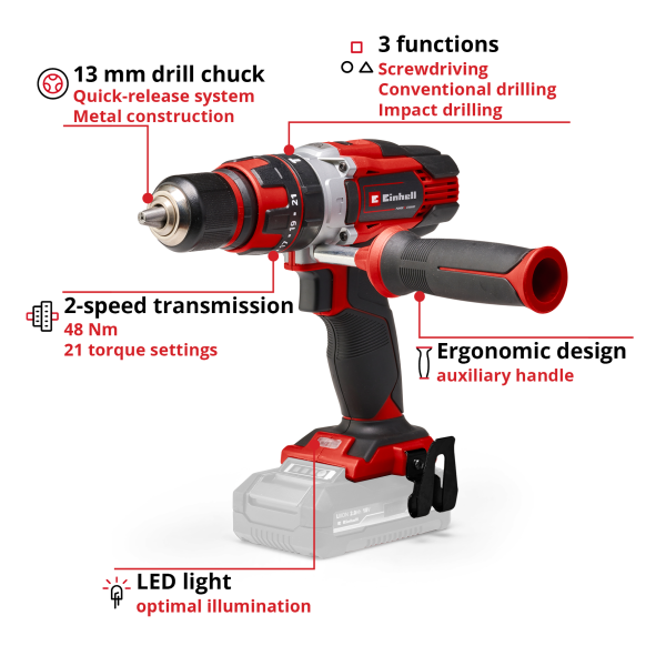 Einhell Cordless Impact Drill TE-CD 18/48 Li-I + 2,5Ah Starter Kit