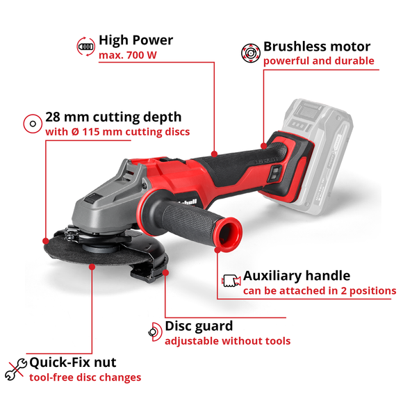 EINHELL Cordless Angle Grinder AXXIO 18/115 Q