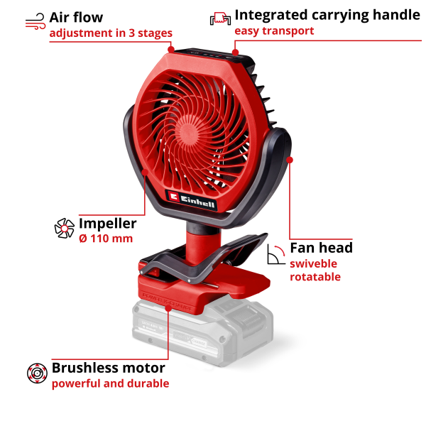 Einhell Cordless Fan GC-CF 18/110 Li-Solo