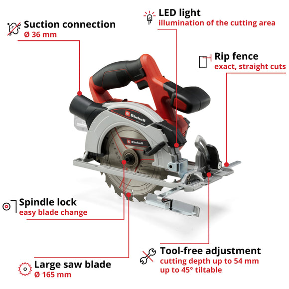 Einhell Cordless Circular Saw TE-CS 18/165-1 Li - Solo - image 03