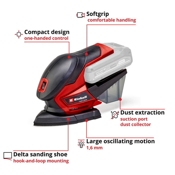 Einhell Cordless Multiple Sander TE-OS 18/150 Li Solo excl Battery & Charger - image 04