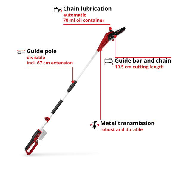 Einhell Cordless Pole-Mounted Powered Pruner GC-LC 18/20 Li T-Solo - image 04