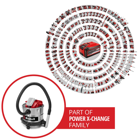 Einhell Cordless Ash Vacuum Cleaner TE-AV 18/15 Li C-Solo - image 03