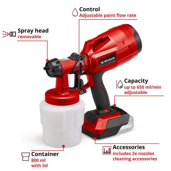 Einhell Cordless Paint Spray Sys (Spray Gun) TC-SY 18/60 Li-Solo - image 04