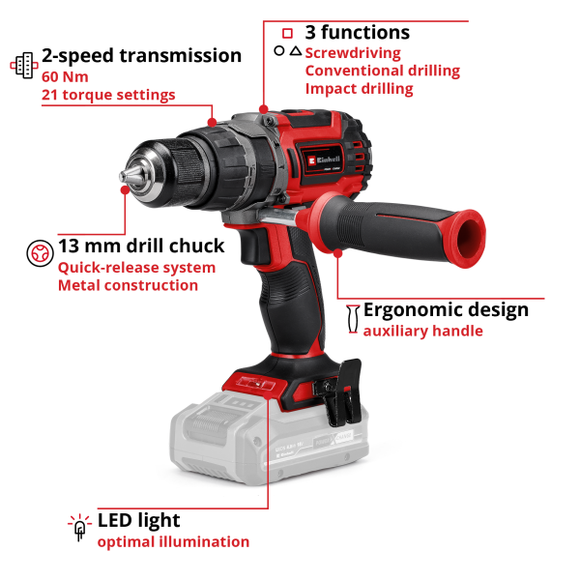 Einhell Cordless Impact Drill Brushless TP-CD 18/60 +4.0Ah Pxc Starter Kit