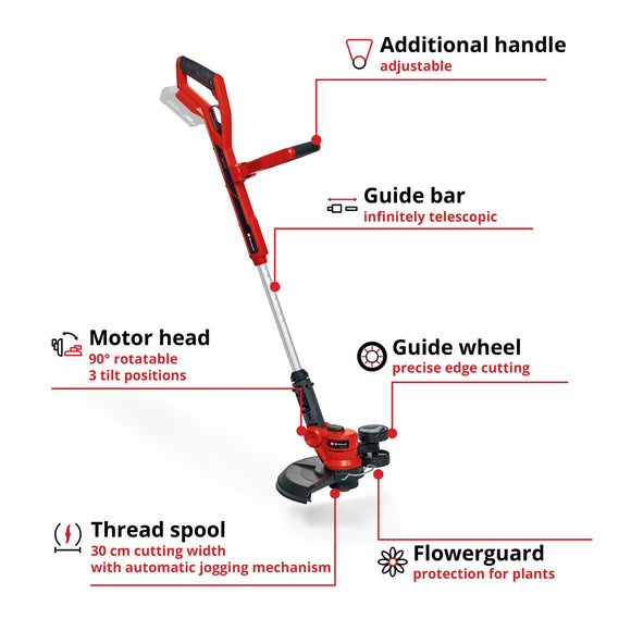 Einhell Cordless Lawn Trimmer GE-CT 18/30 Li-Solo - image 03