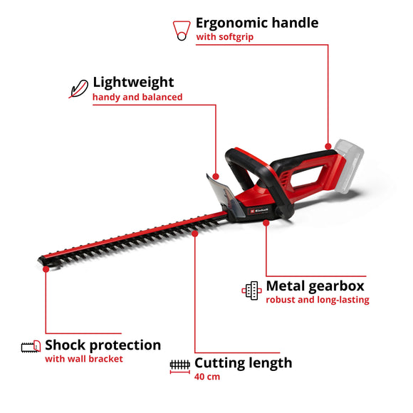 Einhell Cordless Hedge Trimmer GC-CH 18/40 Li Solo - image 03