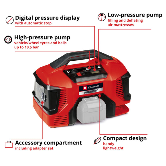 Einhell Cordless Air Compressor PRESSITO 18/21 - image 03