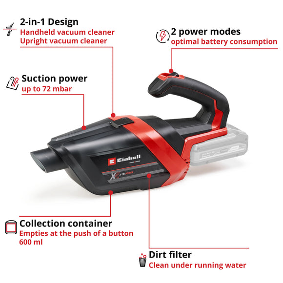 Einhell Cordless Vacuum Cleaner TE-HV 18/06 Li - Solo - image 04